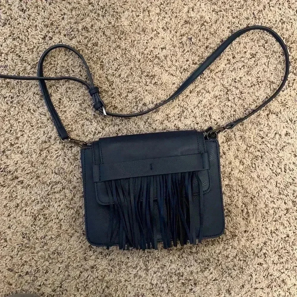 Urban Expressions Cross Body Navy Fringe